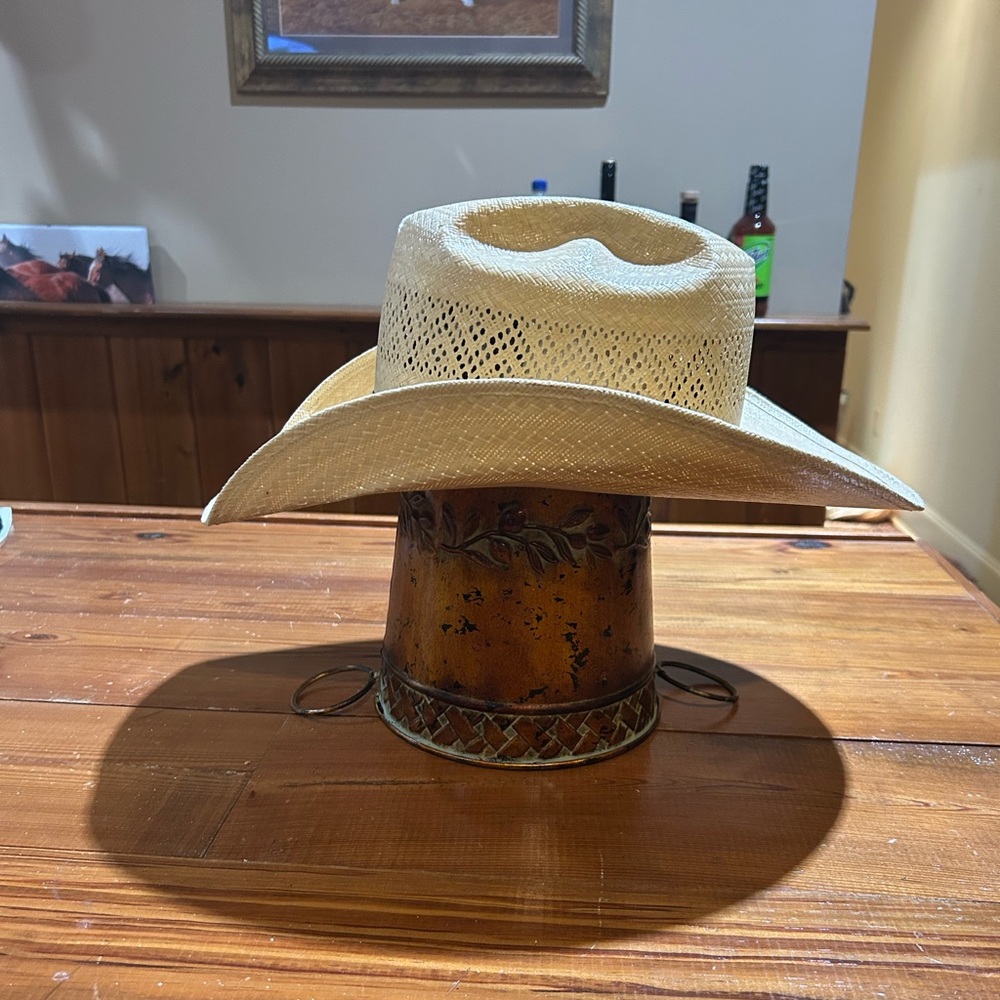 Straw American Cowboy Hat size 7 3/8
